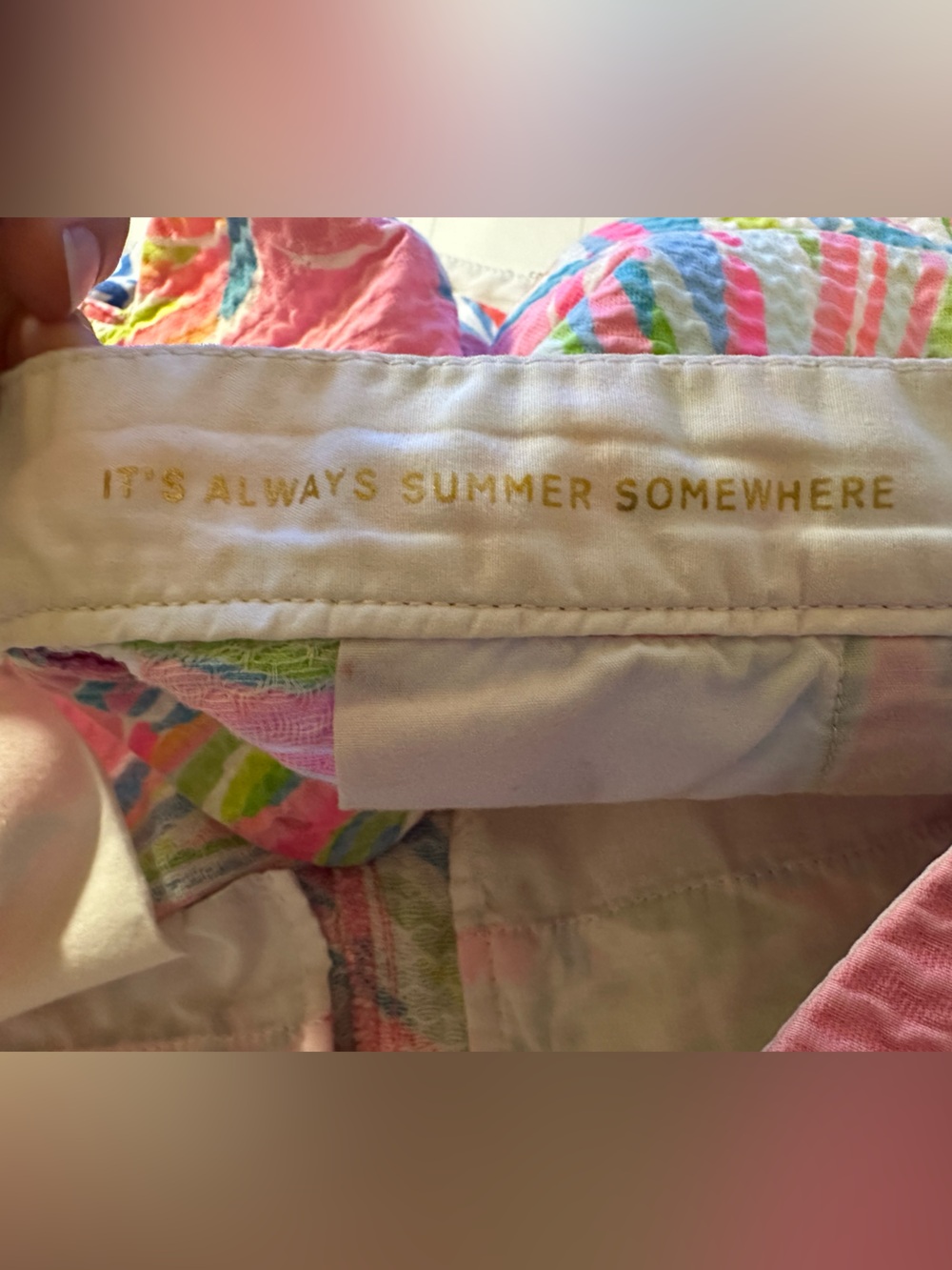 Lilly Pulitzer Buttercup Shorts Tropical Palm Scallop Hem Textured Cotton Size 0 - Picture 9 of 9